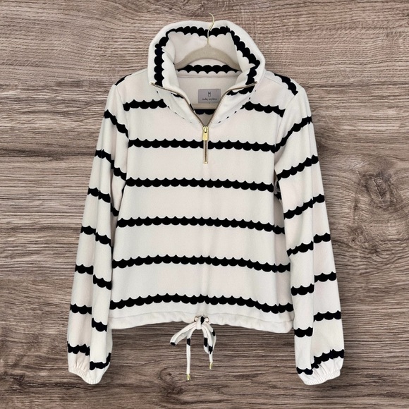 Dudley Stephens Sweaters - 903 Dudley Stephens Boardwalk Pullover Navy Scallop Print Terry Fleece XS